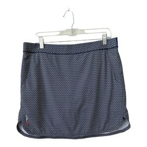 RLX Ralph Lauren Women's Golf Tennis Skort Pockets Navy White Geometric Size L